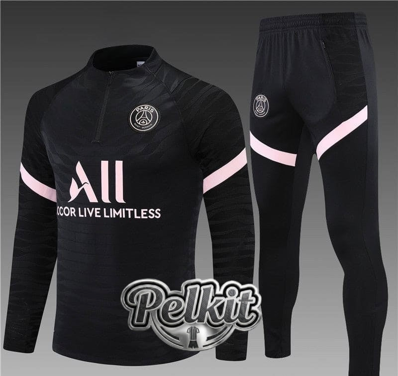 PSG Tracksuit Black n Pink 21/22