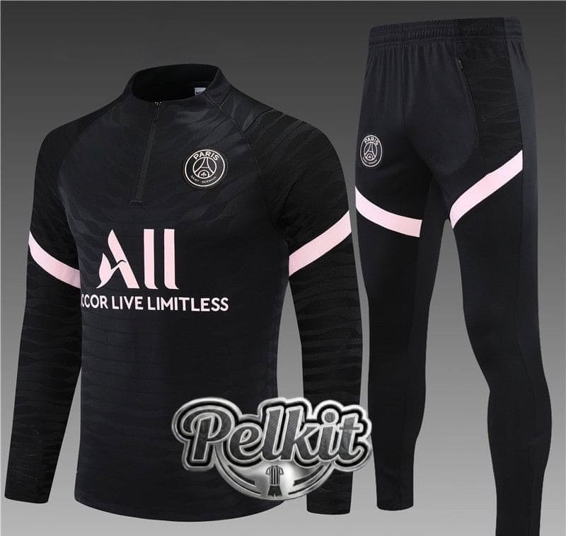 PSG Tracksuit Black n Pink 21/22